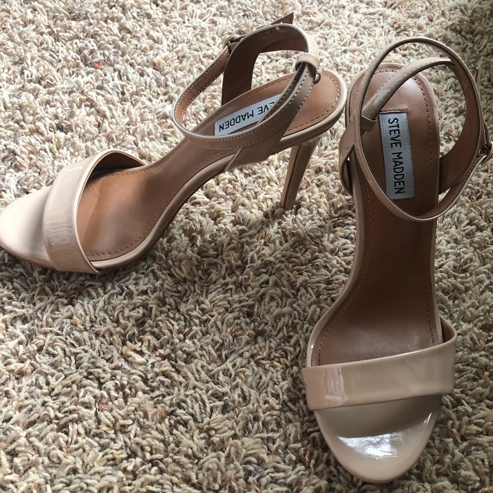 Steve Madden Nude Reno Sandal Heels 9M